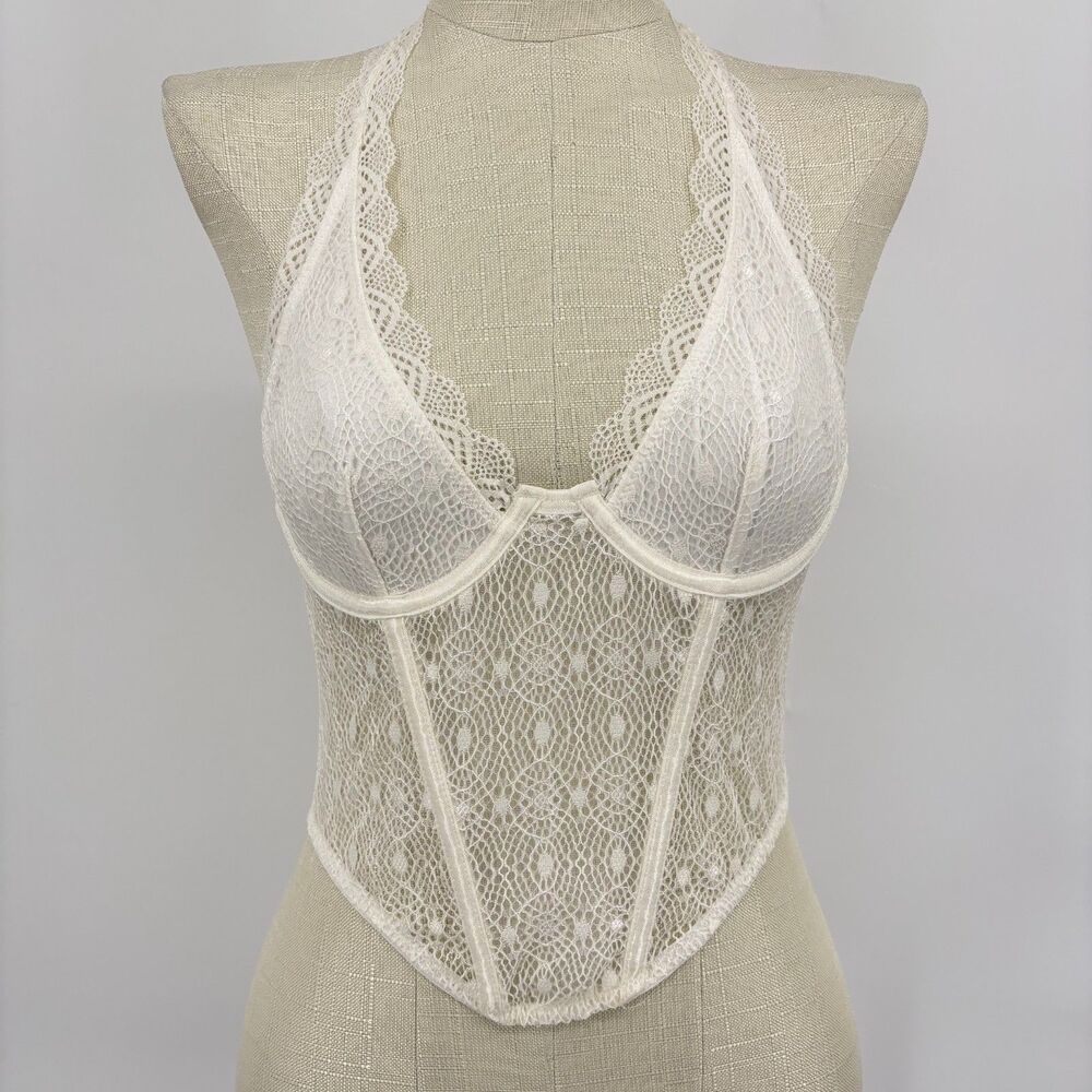 NWOT Out From Under Weekend In Marrakesh Halter Lace Ivory Corset, Small - Picture 3 of 9